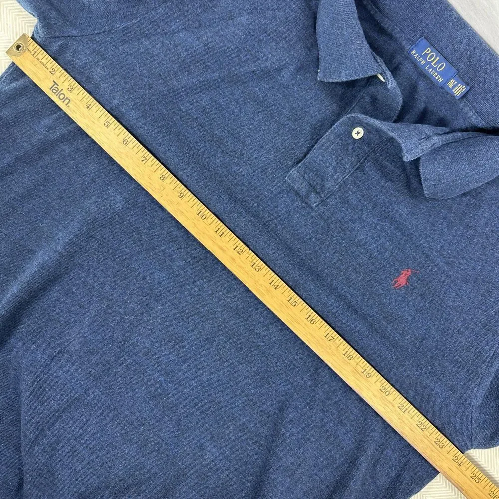 Polo Ralph Lauren Polo Mens XLT Blue Long Sleeve Heathered Pony Logo‎ Tall